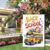 1pc Back To School School Bus Garden Flag - 30.48x45.72 Cm, Outdoor Yard Decor