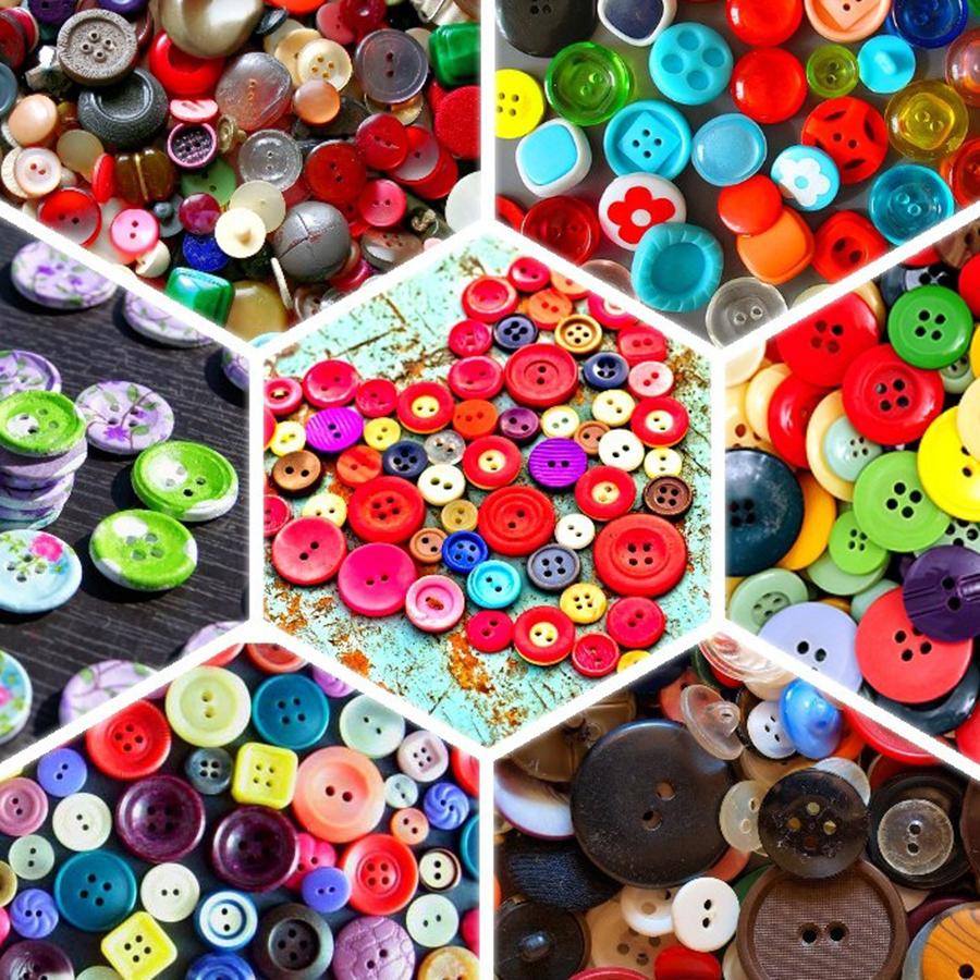 60/120Pcs Colorful Round Plastic Buttons | 0.7-2.5cm Assorted Sizes DIY Crafts Sewing Knitting Clothing Household Accessories