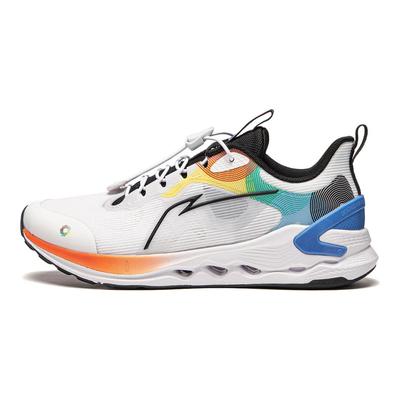 Li Ning Kids Trendy Comfortable Shock Absorption Rebound Low Top Running Shoes Kids Running Shoes White Blue Green YKFU056-7