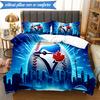 3PCS Blue Jays Printed Bedding Set For Bedroom Dormitory,  Includes 1 Duvet Cover & 2 Pillowcases for All Seasons Home Decor Fan Gifts
