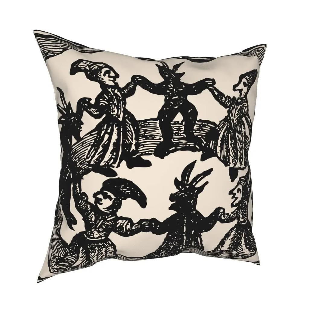 Witches Circle Dance Pillowcase Soft Polyester Cushion Cover Decor Gothic Pillow Case Cover Bedroom Square 45*45cm