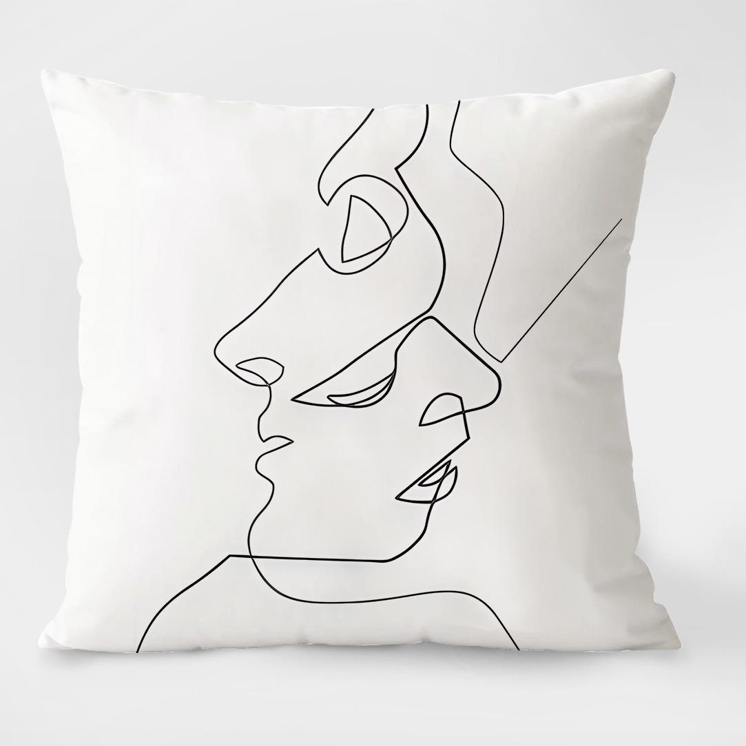 

Простая черно-белая геометрическая наволочка с декоративным узором для гостиной, спальни, квадратная наволочка с подушкой 45x45cm