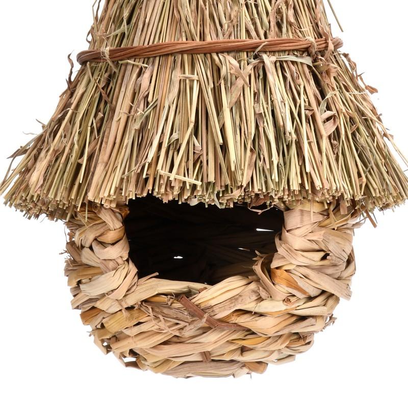 Handwoven Bamboo Bird Nest Shelter Small Birds Eco-Friendly Garden Decor Educational Craft