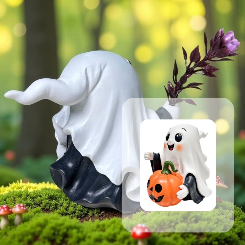 Halloween Specters Pumpkins Resin Figurine Handcrafted Holiday Decors For Home Party Indoor Outdoors Scary Festival P9YB