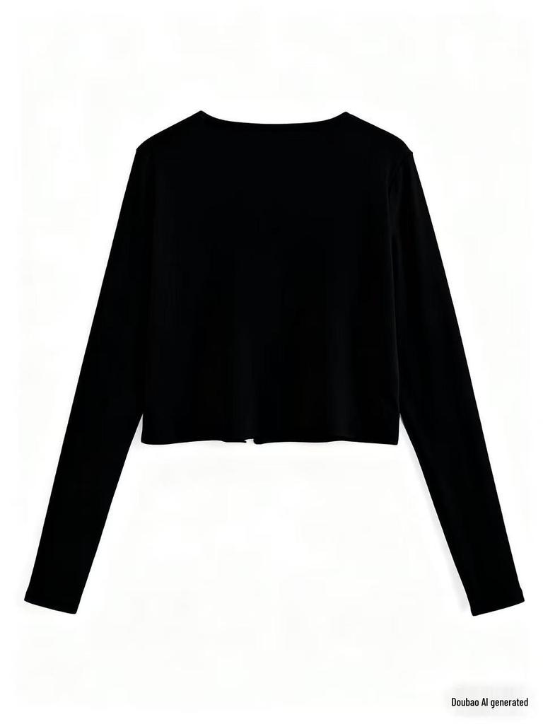 Schlankmachender Cardigan im koreanischen Stil mit langen Ärmeln - Elegantes, vielseitiges Oberteil für Damen für Herbst/Winter