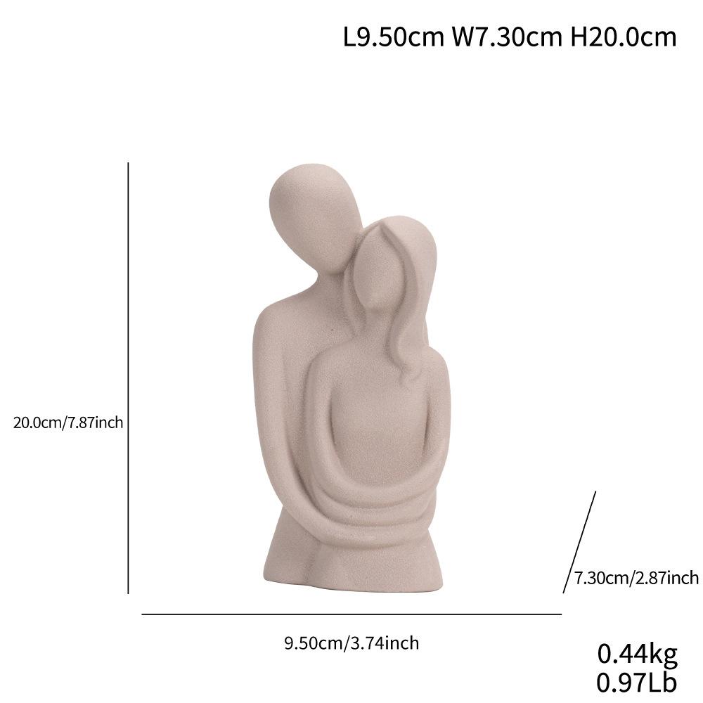 

European Creative Embrace Couple Ornaments Ceramic Handicrafts Simple Living Room Romantic Decorations Gifts b45 dark