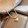 Elegant Colorfast 18K Rose Gold Necklace with Swan & Four-Leaf Clover Charm