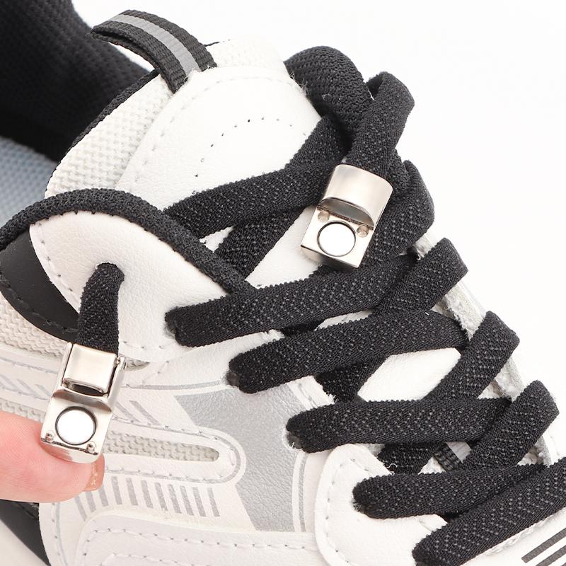 New Magnetic Lock Shoelaces Without Ties Kids Adult Elastic Laces Sneakers 8mm Thick Flats No Tie Shoe Laces Shoes Accessories