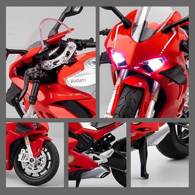 1/12 Ducati Panigale V4S Model Alloy Motorcycle Diecast Computer Desktop Ornaments Trendy Display Gift for Friend Kids Toys