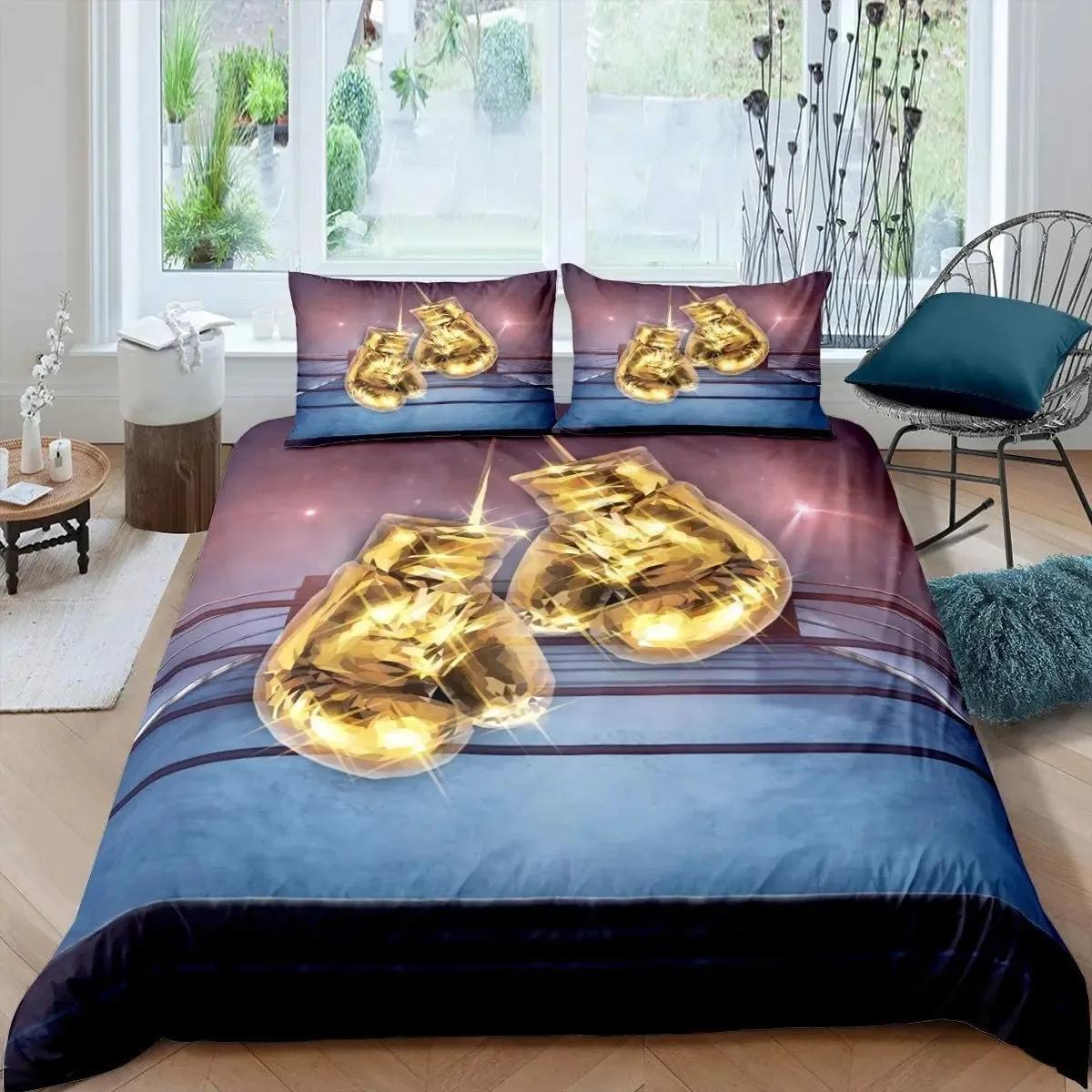 

Comforter Boxing Gloves King Queen Full Size Polyester Comforter For Kids Boys Girls Bedding Set With Comforter (quilt)-EU Single(135*200cm)3pcs