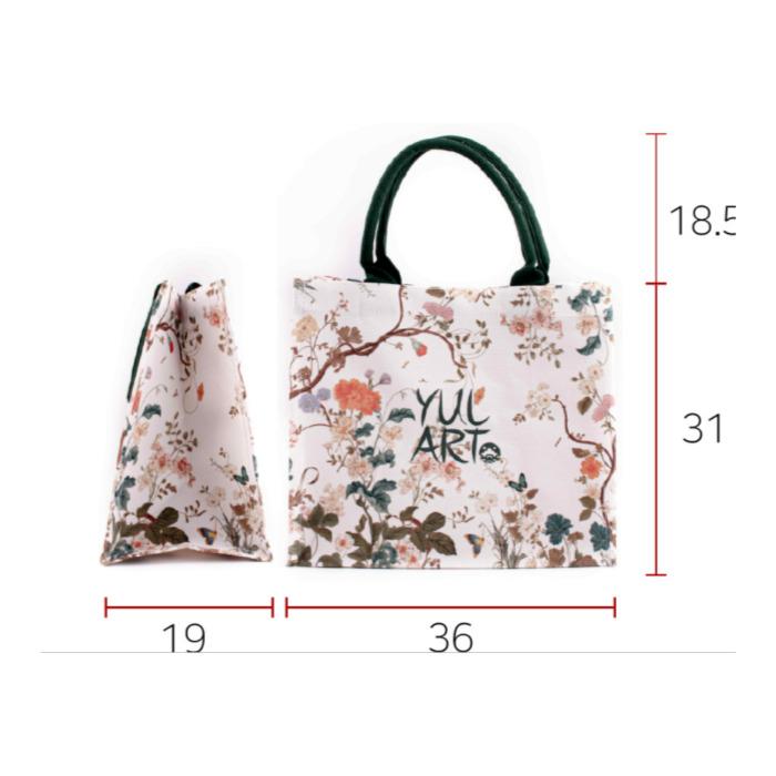 

Korean Minhwa Hwahuido Square Canvas Tote Bag – Lightweight Daily Bag Lsize