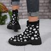 New Women Luxury Brand Plus Size Women's Boots Socks Shoes Women's Thick Bottom Casual Knitted Ankle Boots Size 36-43