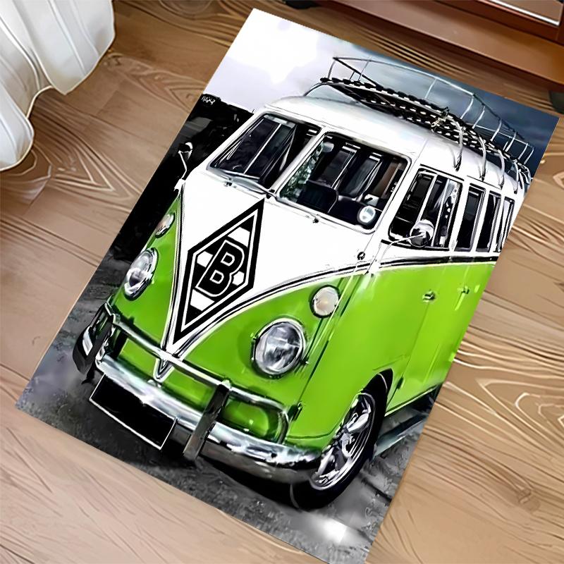1 Stück Borussia Mönchengladbach Logo Teppich - Weich, Waschbar, Rutschfest für Innenbereich, Bürostühle, Wohnzimmer, Heimbüro, Dekorativer Teppich