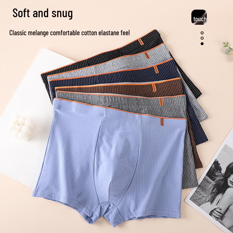 Men's Japanese Style Cotton Boxer Briefs – Antibacterial, Breathable, Skin-friendly, Trendy, Comfortable.