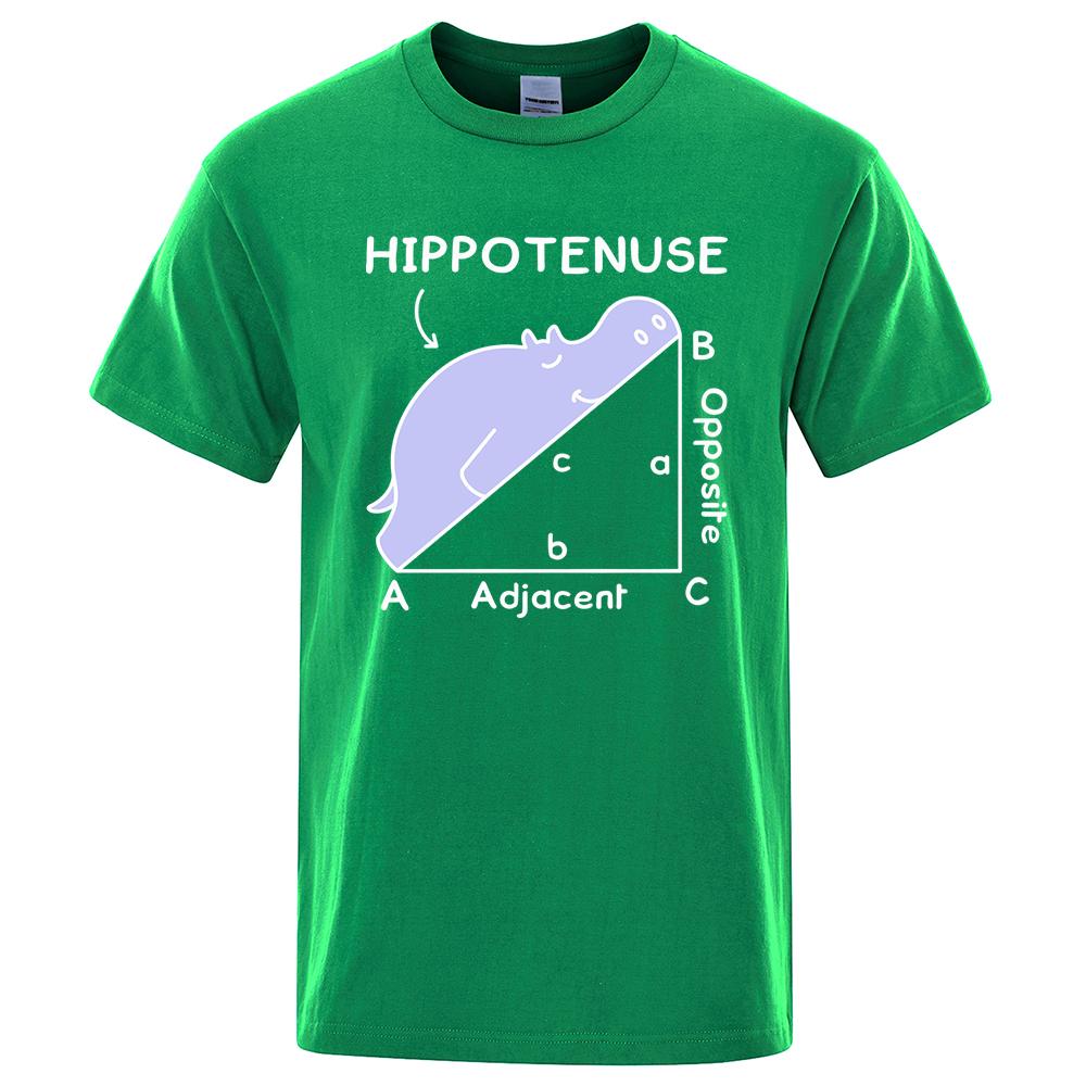 Hippo Sleeping On Math Problem Print Man Tshirts Summer Tshirt Breathable O-Neck Short Sleeve Harajuku Loose Tshirt Cotton Tops