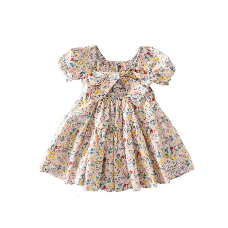 Girls' Dress, Summer Dress, Stylish Little Girl Princess Dress, Pure Cotton Summer Children's Cotton Floral Skirt