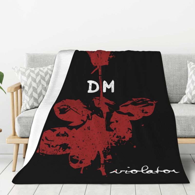 Custom Sofa Fleece Depeche Cool Mode Heavy Metal Rock Band Throw Blanket Warm Flannel Blankets for Bedroom Home Sofa Quilt