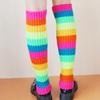 Regenbogenfarbene Socken Neue Herbst Winter Beinstulpen JK Mädchen Kurzer Rock mit Socken kombiniert Lolita Plüschsocken Warme Beinstulpen
