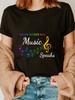Music When Words Fail Speaks Rainbow Music Notes T-shirt