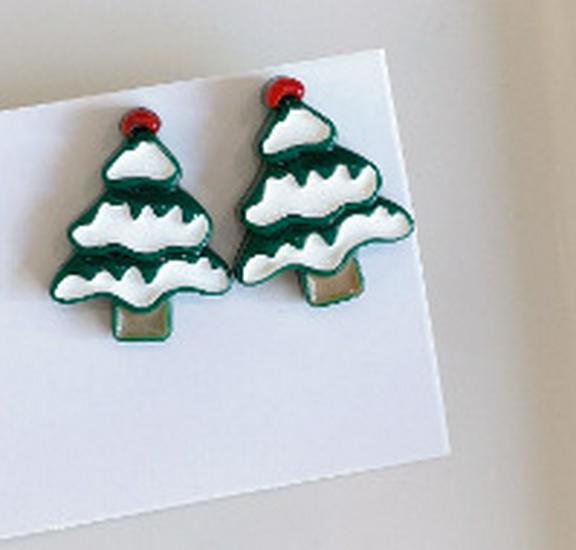 Kids' Christmas Cartoon Princess Clip-On Earrings: Cute, No Piercing Needed