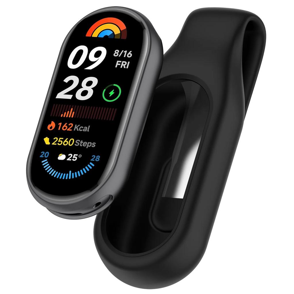 Silicone Storage Case Clip for Mi band 8/9/10 Series sport Protective Case with Steel Clip Closure xiaomi smart band 10 9 cover