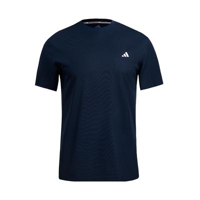 Klassisches Drei-Streifen Schnelltrocknendes T-Shirt Leicht Atmungsaktiv Fitness Sportbekleidung Rundhals Kurzarm Herren Oberteile Marineblau KC3742