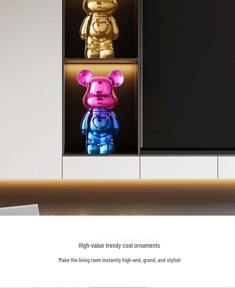 Light Luxury Violent Bear Ornament for TV Cabinet or Living Room Decor