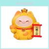 Cat Decor Resin Figurine With Wealth Symbols For Home Office Gift Ideas