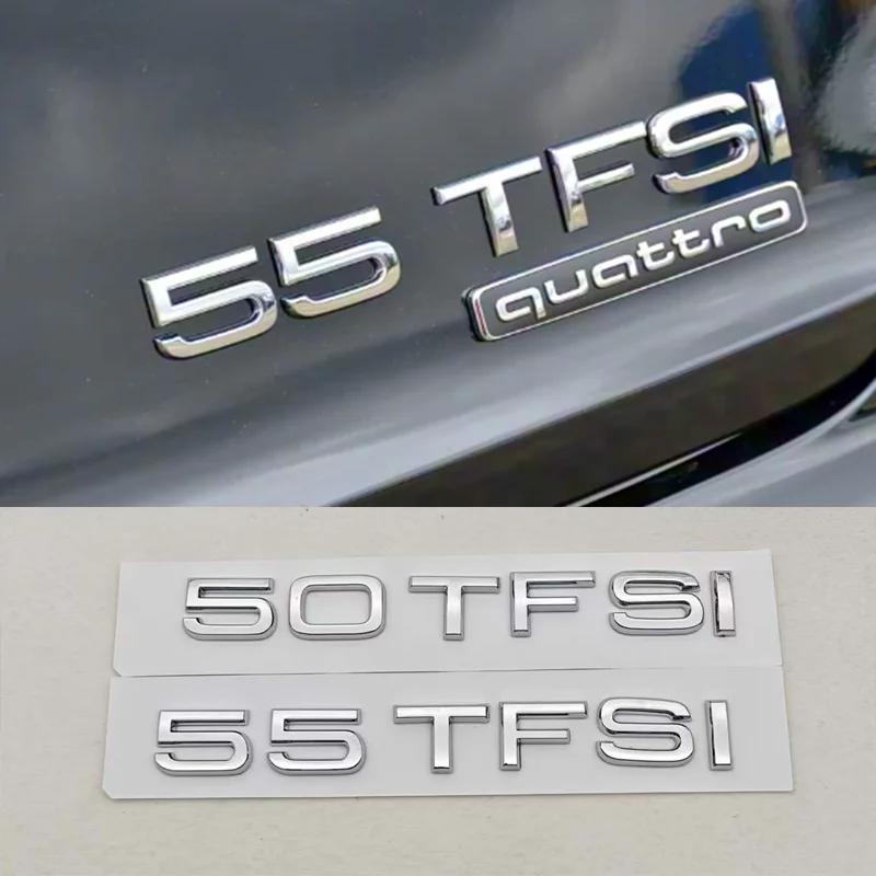 3D ABS Car Lettes Logo 50 TFSI 55 TFSI Badge Rear Trunk Sticker Decals For Audi A7 A8 Q7 Q8 RS7 RS8 SQ7 SQ8 S7 S8 Accessories
