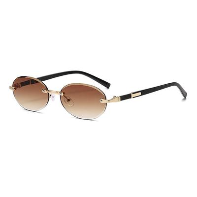 Cut-Edge Oval Frame Sunglasses Street Style Y2K Eyewear Trendy Punk Shades for Women