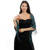 Women's Triangle Lace Shawl with Tassels Waved Shoulder Wrap Shawl Scarf for Bridal Gowns and Evening Parties