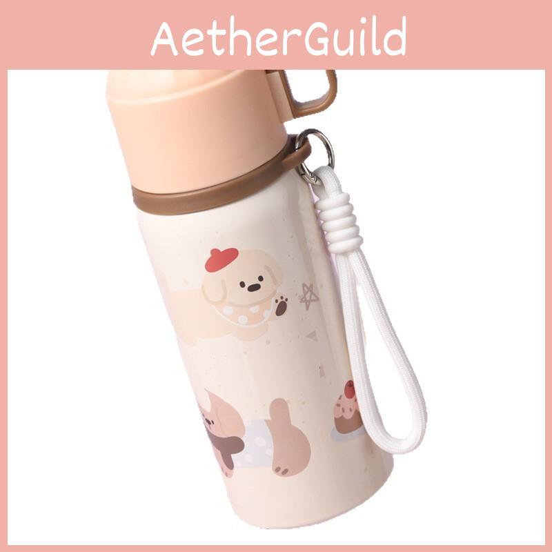 Kids Cartoon Dog Insulated Flask With Large Capacity And Pullup Straw For Travel And School