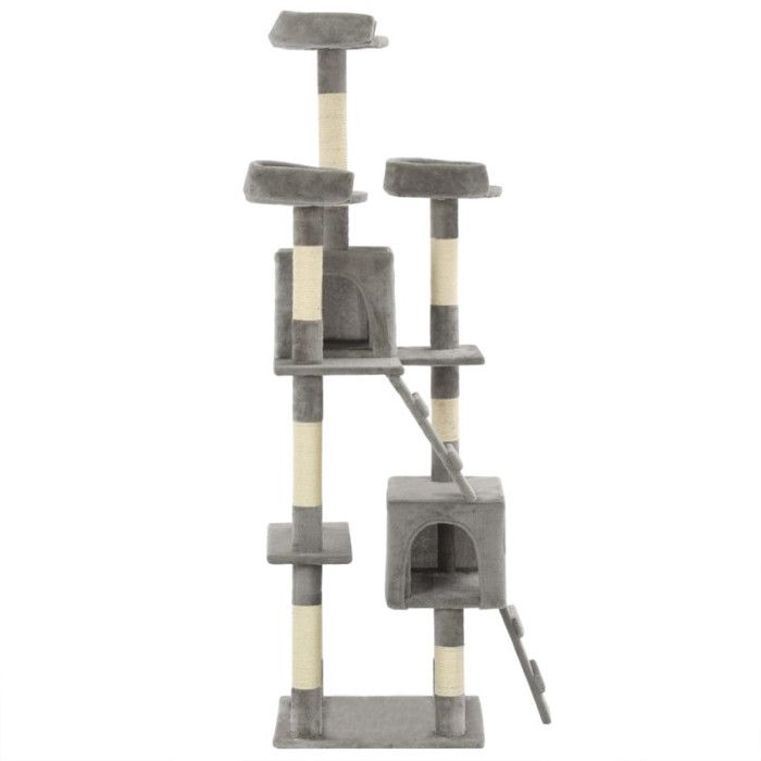 VidaXL Arbre à chat avec griffoirs en sisal 170 cm Gris