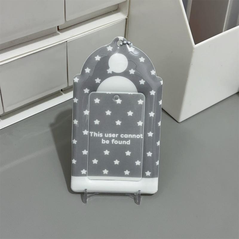 

Korean Style Gray Star Card Holder Cute Photo Album 3 Inch Kpop Card Protective Case Photo Display Pendant Photocard Sleeves New