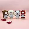 Mini Cute Positive Energy Bear Hug Pocket Dolls Handmade Wool Animal Knitting Desktop Ornaments Christams Gift Home Room Decor