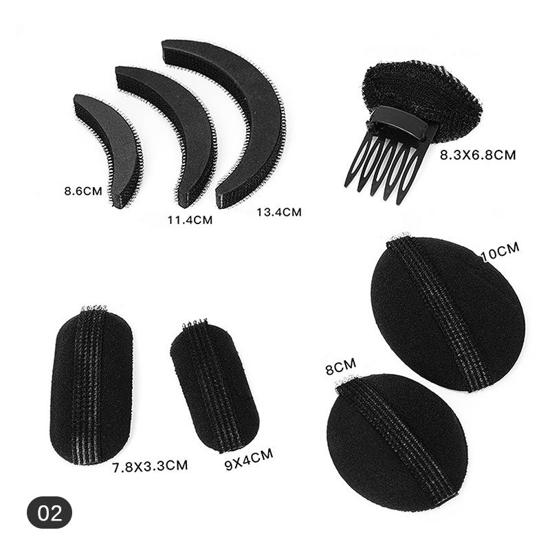 

8 шт./компл., пушистая губка для волос, основа для укладки волос, вставка для волос, губка-зажим для волос