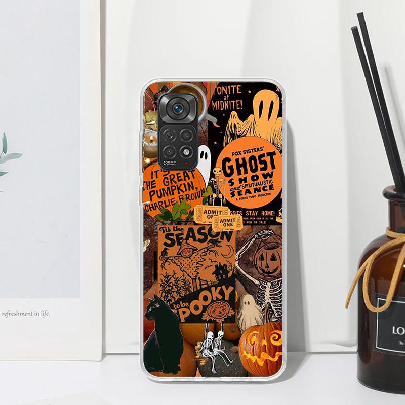 

October Fall Halloween Spooky Pumpkin Phone Case For Xiaomi Redmi Note 15 13 14S 14 Pro Plus 12S 11S 10S 12 11E 10 11T Art Funda Note 12 Pro Plus