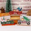 New Wooden Car Lattice Style Pick-up Truck Desktop Decorations Christmas Wooden Decorations
