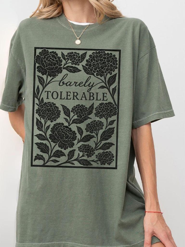 Barley Tolerable Jane Austen Print Shirt Pride and Prejudice Shirt Light Academia Jane Austen Gifts Unisex Y2K Top Streetwear