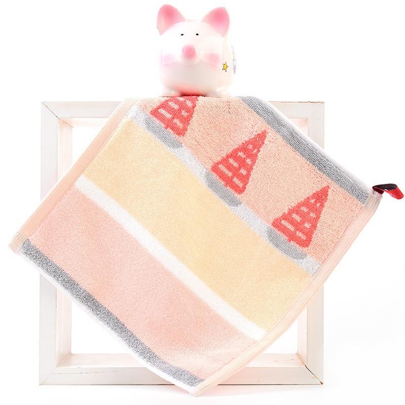 1Pcs 25x25cm Thicken Cotton Cartoon Love Bear Small Square Face Hand Towel With Loop Portable Absorbent Soft