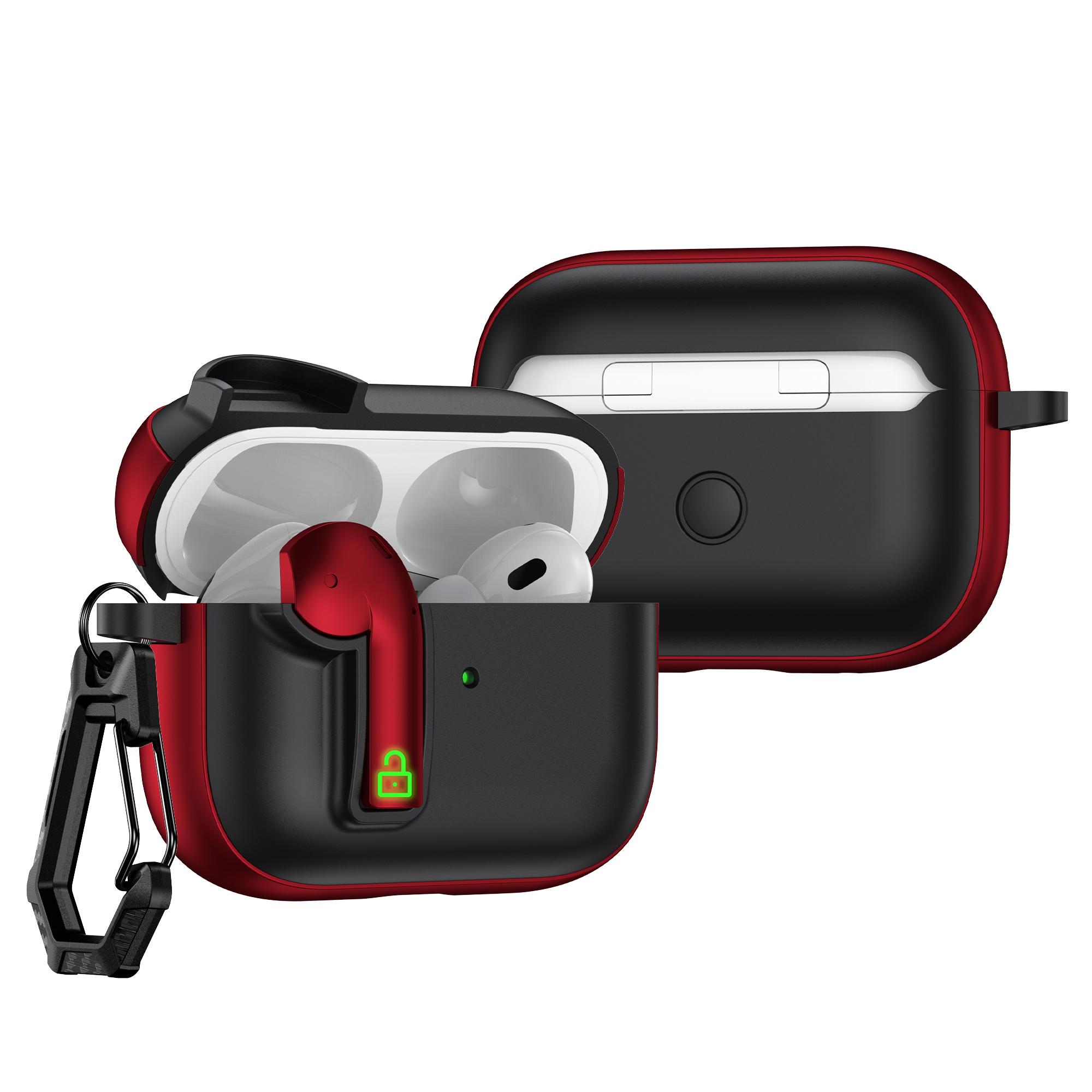 

For Apple AirPods Pro Case Colorful Lock Buckle Shockproof TPU + PC Earphone Cover with Carabiner H