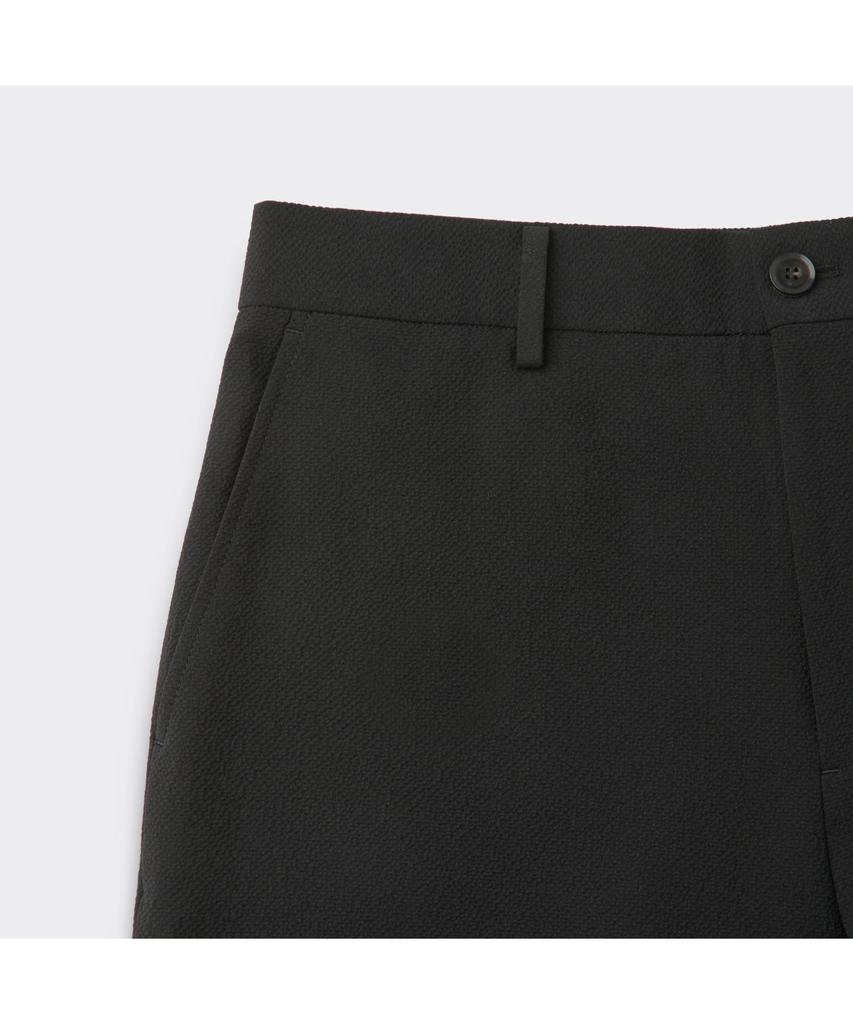 Keoseuuteommellou Black Loose Fit Seersucker Pants Cwpam26324Bkx