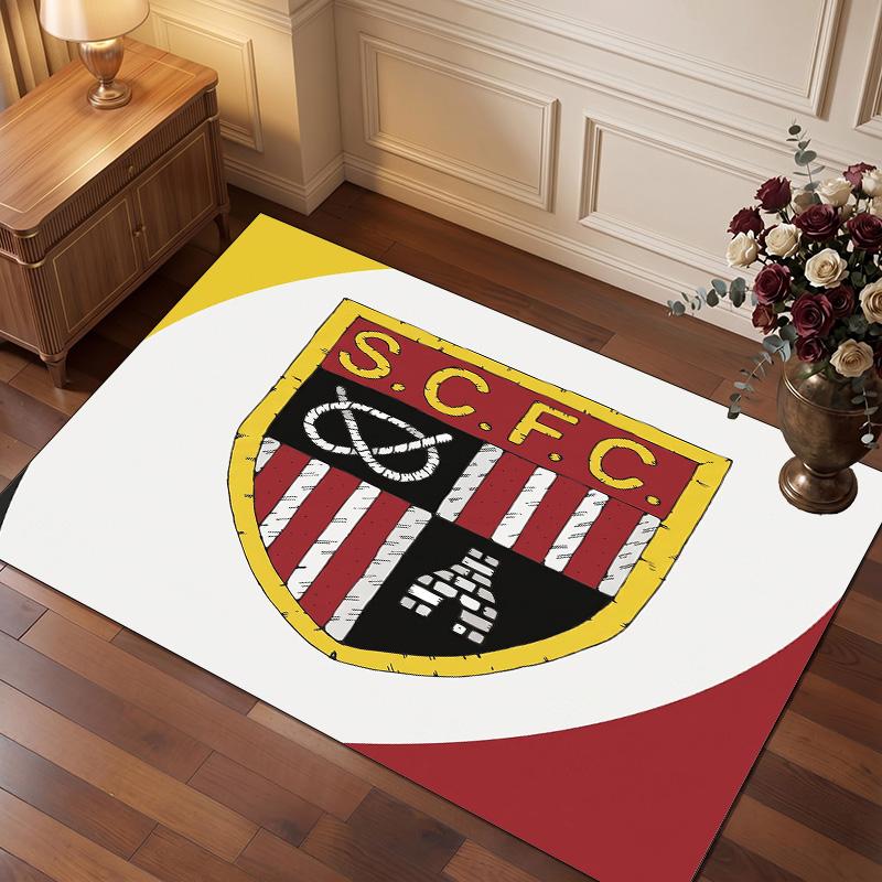 Stoke City Football Print Crystal Velvet Rug, Comfortable Water Absorbent Non Slip Indoor Floor Carpet