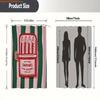 2D flat printing-1pc Sardine Cartoon Style Shower Curtain with Green Stripes and Pink Background,, Suitable for Windows and Wa