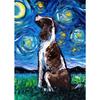 Funny Dogs Starry Night Van Gogh Canvas Painting Abstract Print Dog German Shepherd Bulldog Posters Wall Art Picture Home Decor