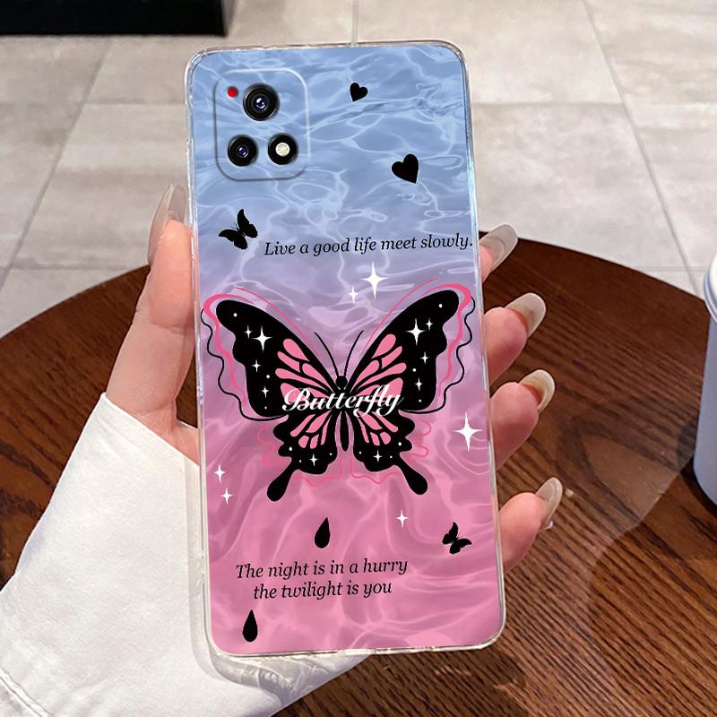 Case For Vivo Y52S Soft TPU Back Cover For Vivo Y31S Clear Silicone Jelly Shells Cute Rabbit Cat Dinasaur Phone Case Protective