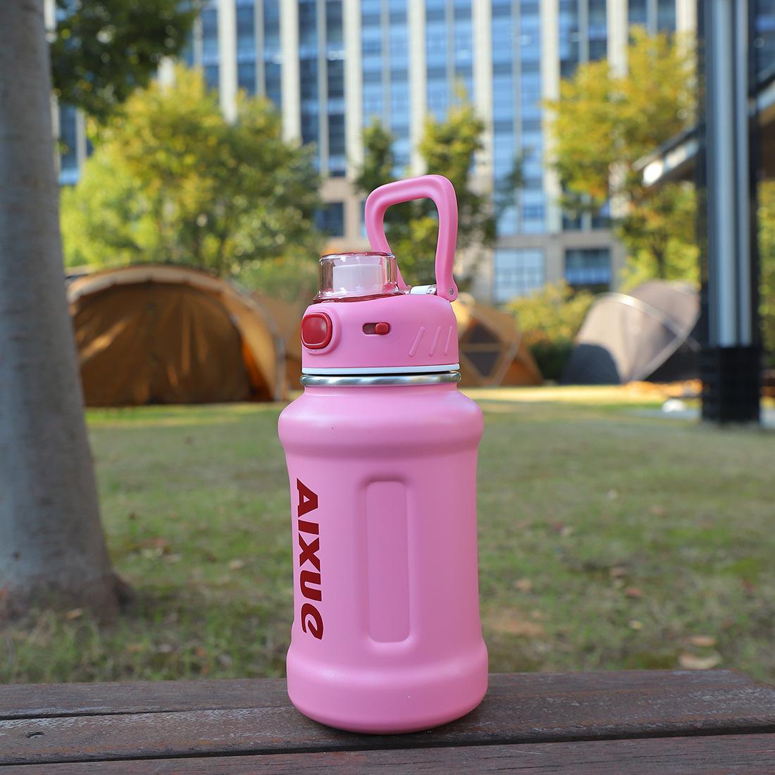Large Capacity Dunton Pot 316 Stainless Steel Thermos Cup Portable Handle Outdoor Sports Fitness Water Cup 620ML розовый