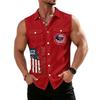 Men's Workwear Lapel Button-Down Vest Shirt - Lightweight Sleeveless Top