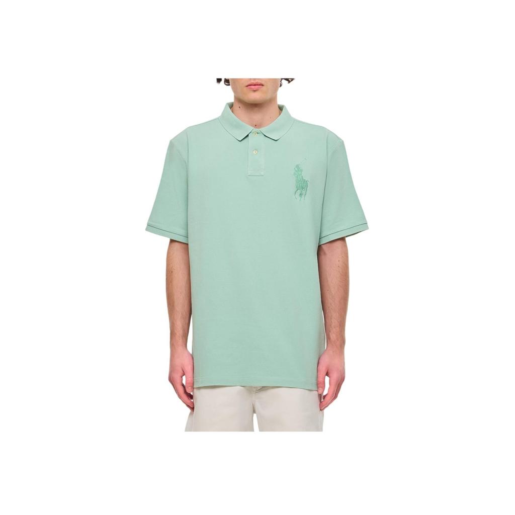 Polo Ralph Lauren Solid Logo Pullover Straight Fit Short Sleeve Polo Shirt Men tops Green 710936508-002
