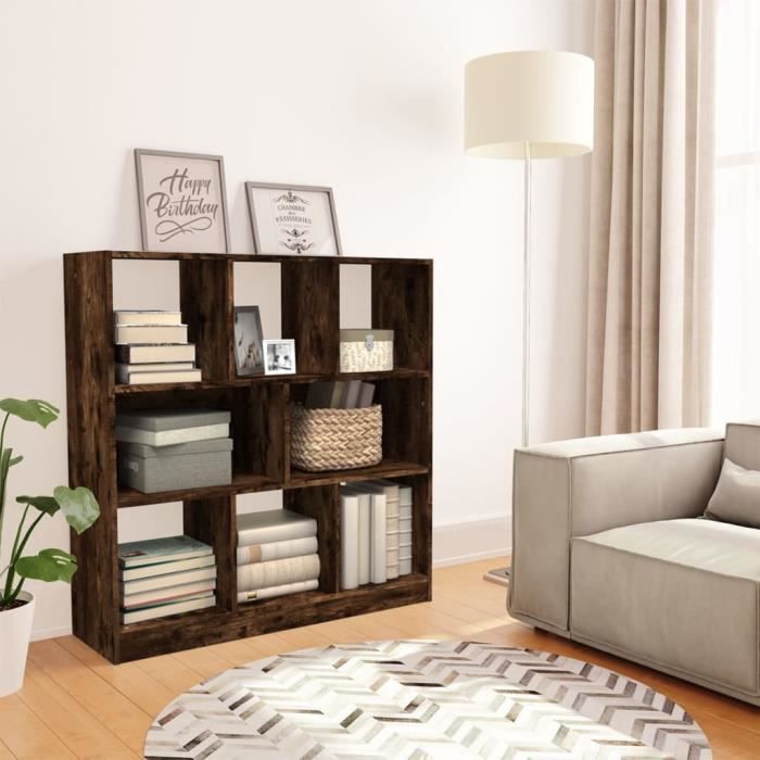VidaXL Bibliothèque Chêne fumé 97,5x29,5x100 cm Bois d'ingénierie 826378